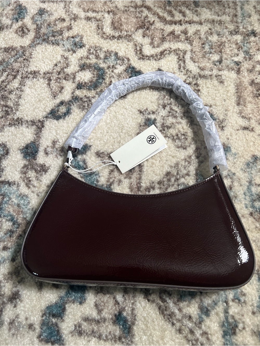 Tory Burch Burgundy Oxblood Patent Leather Shoulder Bag NWT - Picture 5 of 16
